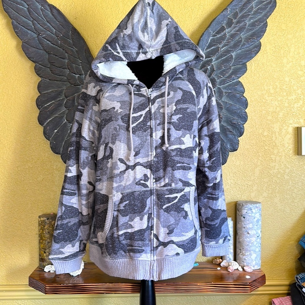 George Super Soft Camo Zip Up Sweater